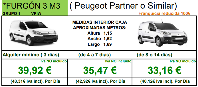 Alquiler furgonetas